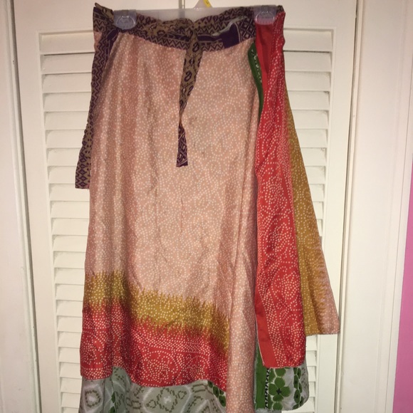 XS-XXL Vintage Long Boho Wrap-Skirt (Hand Sewn) - Picture 2 of 12